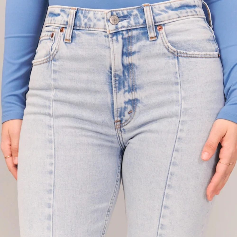 abercrombie and fitch curve love the 90s straight ultra high rise jeans - Picture 6 of 11